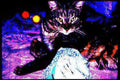surreal cat portrait Vintage A4 Photo Print