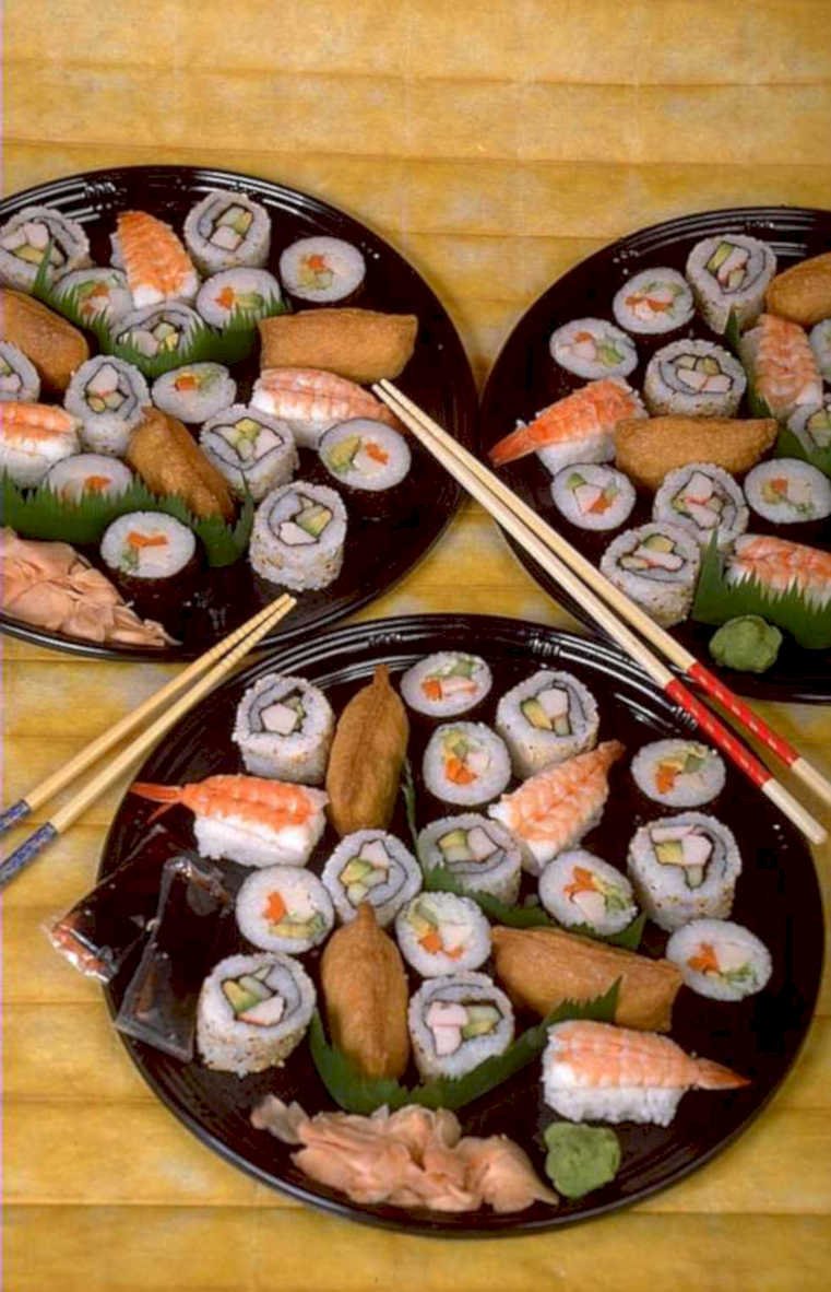 sushi platter rolls 2 1980s 1990s A4 Photo Print