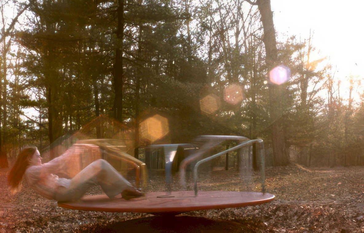 swingset sunset fall Vintage A4 Photo Print