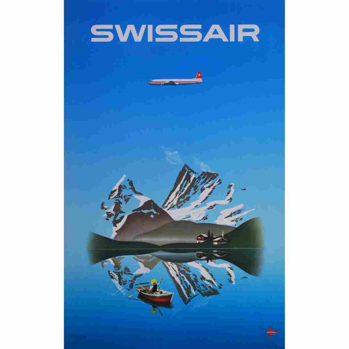 swissair herbert leupin 1958 2 Advert A4 Photo Print