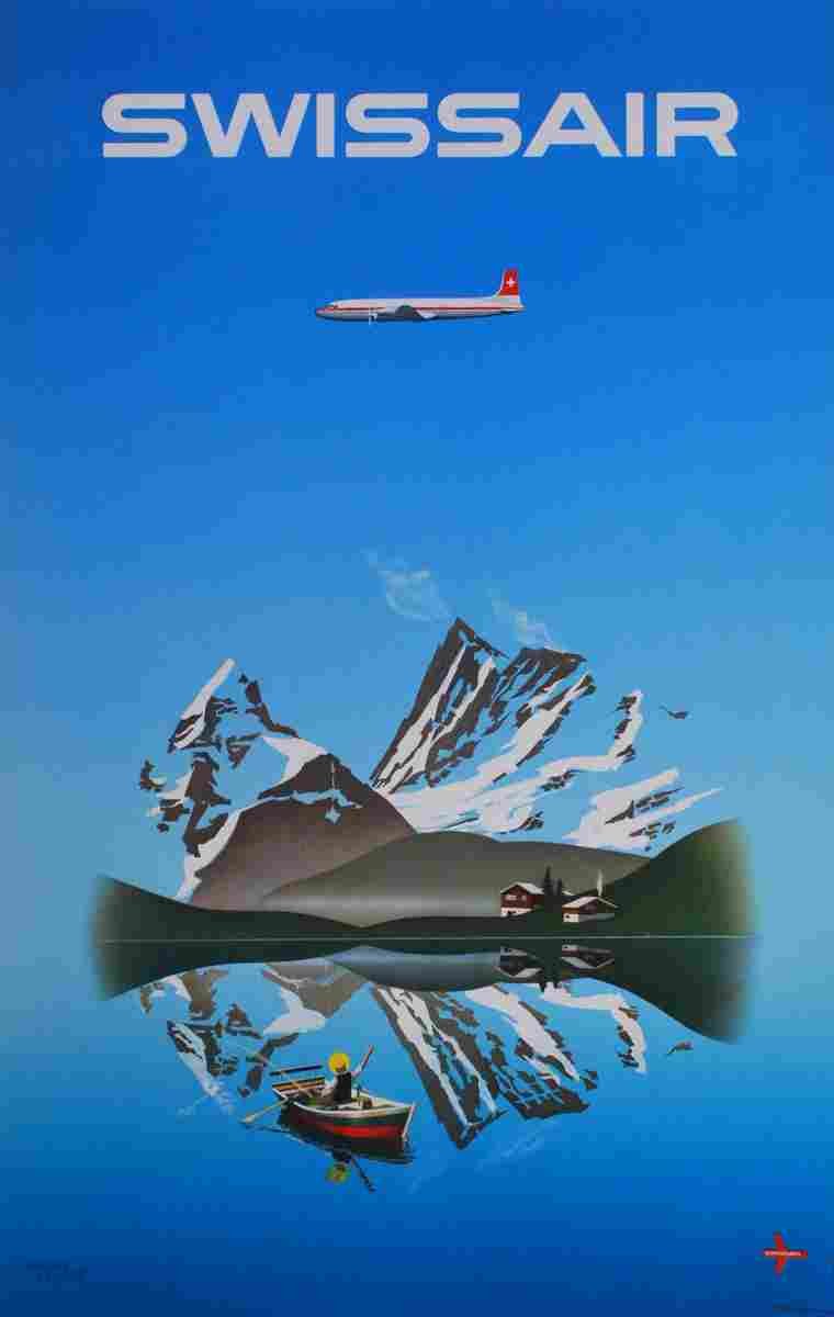 swissair herbert leupin 1958 4 Advert A4 Photo Print