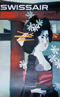 swissair japan niklaus schwabe 1961 19 Advert A4 Photo Print