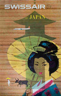swissair japan niklaus schwabe 1961 7 Advert A4 Photo Print