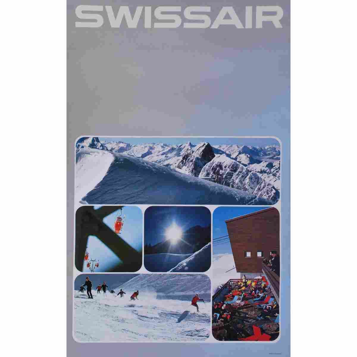 swissair ski vers 1970 2 Advert A4 Photo Print