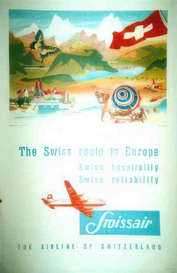 swissair3 Vintage Advert A4 Photo Print