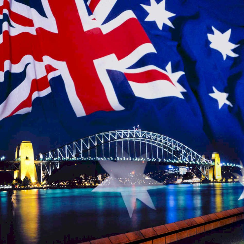 sydney harbour bridge 1 Flags1980s A4 Photo Print