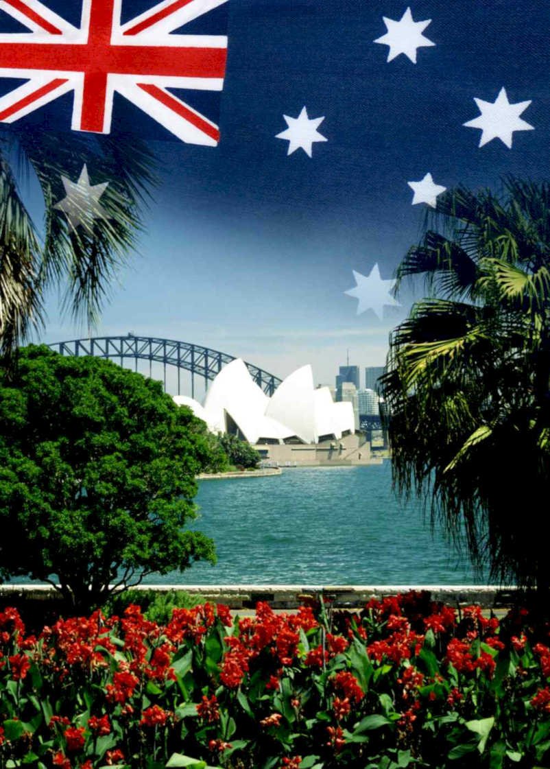 sydney harbour view Flags1980s A4 Photo Print