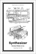 synthesizer patent print white A4 Photo Print