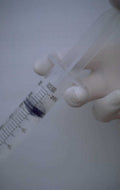 syringe plastic lab 1980s 1990s A4 Photo Print