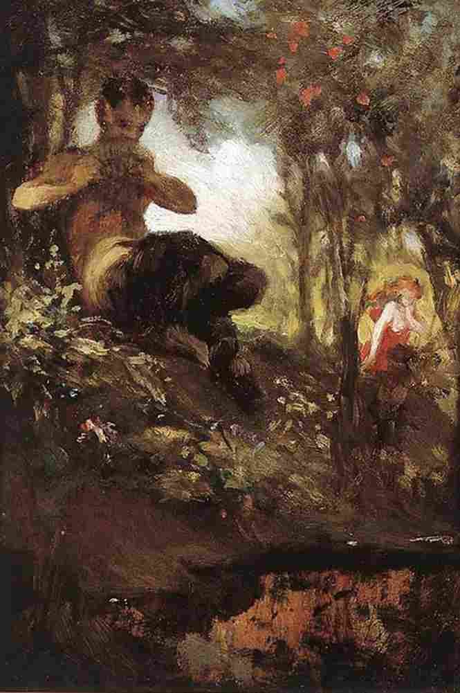 szi Faun and Nymph Art A4 Photo Print