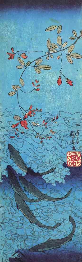 tagawa Kuniyoshi sharks A4 Photo Print