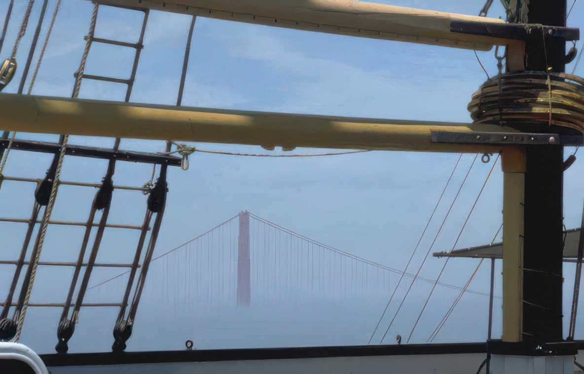 tall ship golden Vintage A4 Photo Print