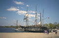 tall ship plymouth Vintage A4 Photo Print