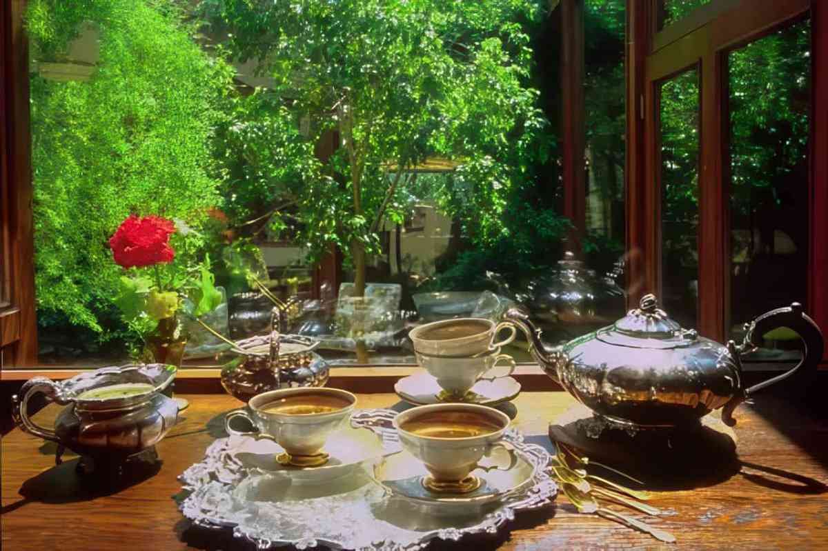 tea setting window A4 Photo Print
