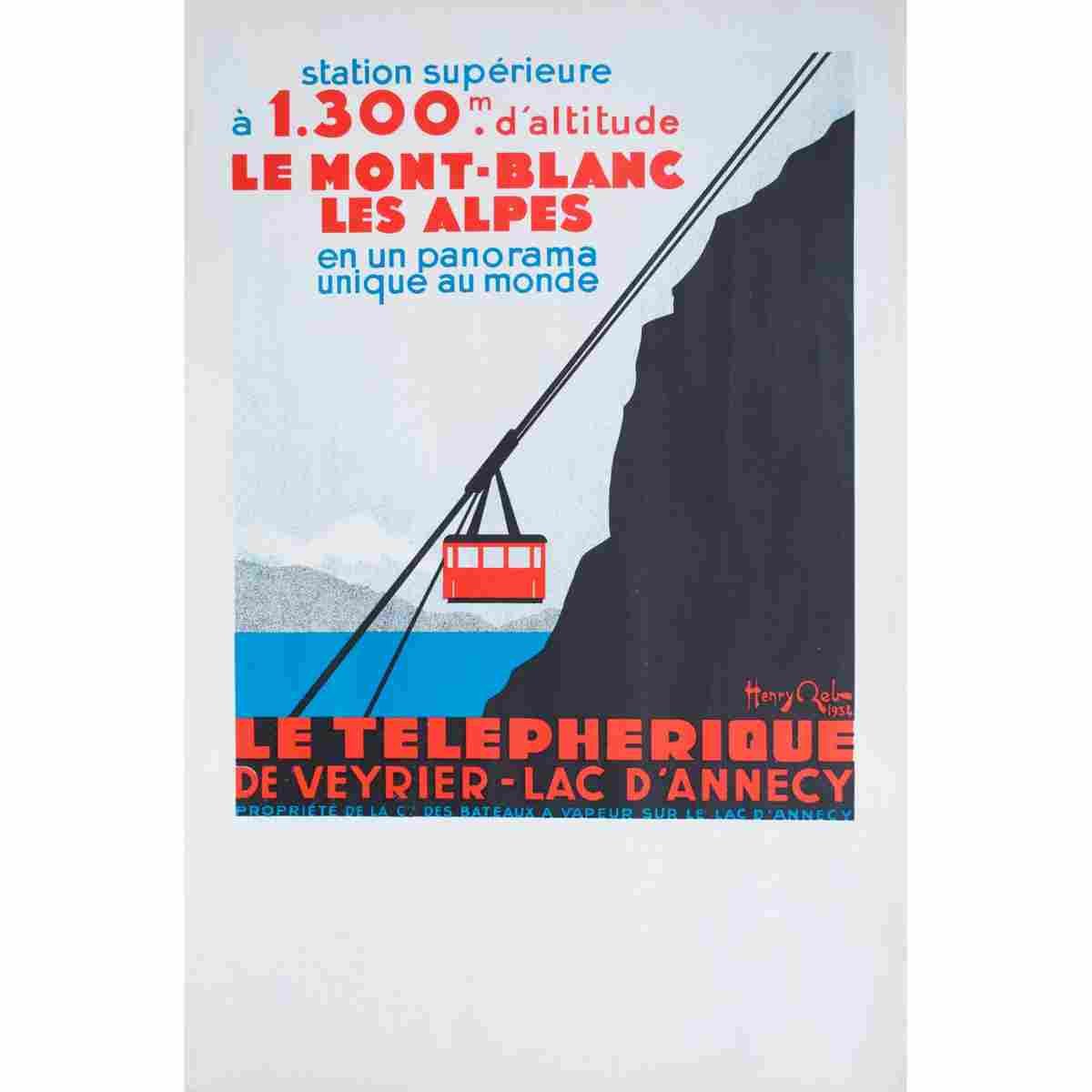 telepherique de veyrier lac d annecy henry reb 1934 2 Advert A4 Photo Print