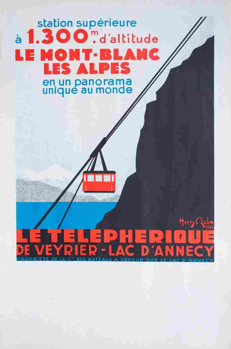 telepherique de veyrier lac d annecy henry reb 1934 4 Advert A4 Photo Print