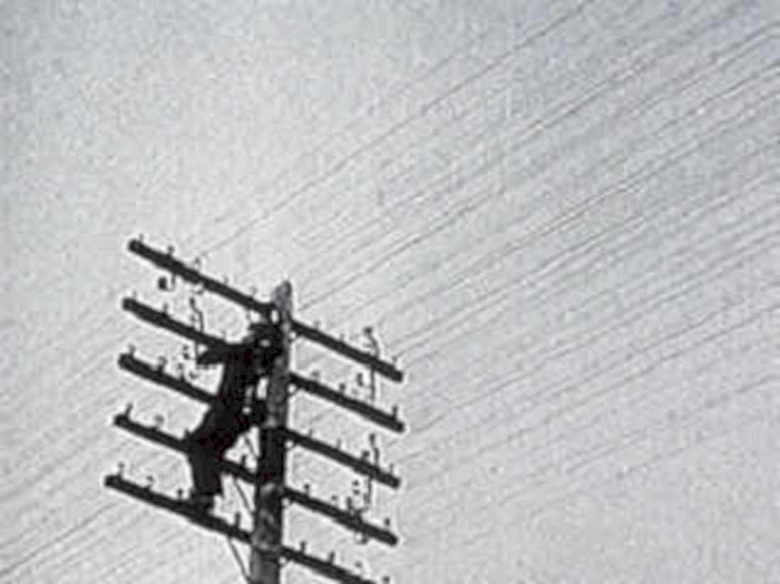 telephone pole worker1980s 1990s A4 Photo Print