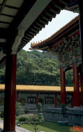 temple columns redflower 1980s 1990s A4 Photo Print