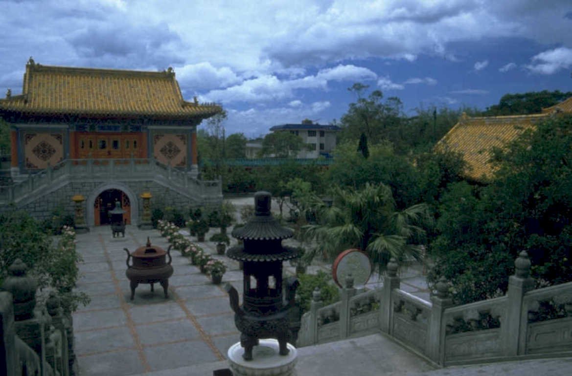 temple courtyard gate 1980s 1990s A4 Photo Print