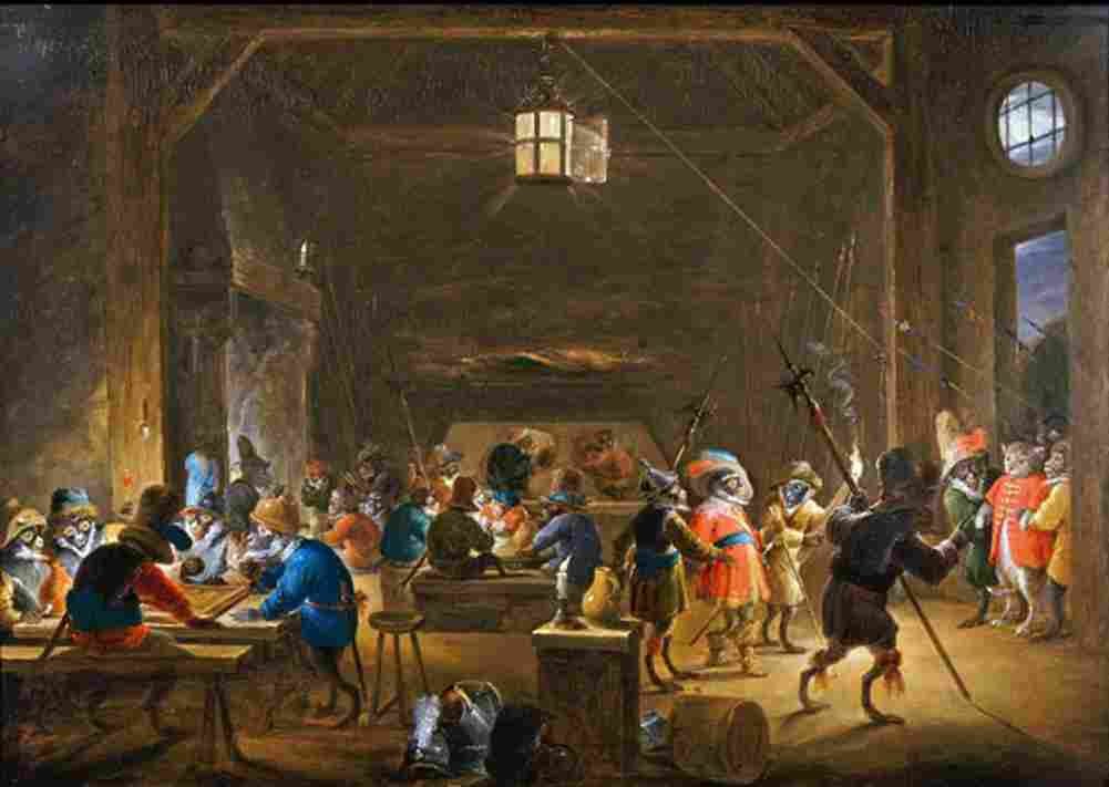 teniers david the younger guardroom with monkeys Art A4 Photo Print