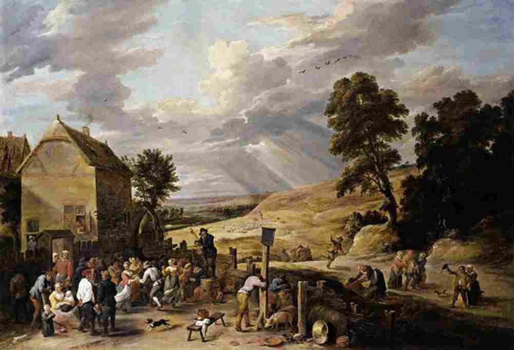 teniers david the younger peasants dancing Art A4 Photo Print