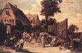 teniers david the younger peasants dancing outside an inn Art A4 Photo Print