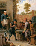 teniers david the younger peasants playing dice outside an inn Art A4 Photo Print