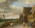 teniers david the younger peasants playing nine pins Art A4 Photo Print