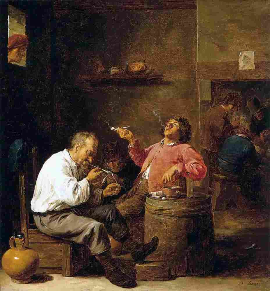teniers david the younger smokers in an interior Art A4 Photo Print