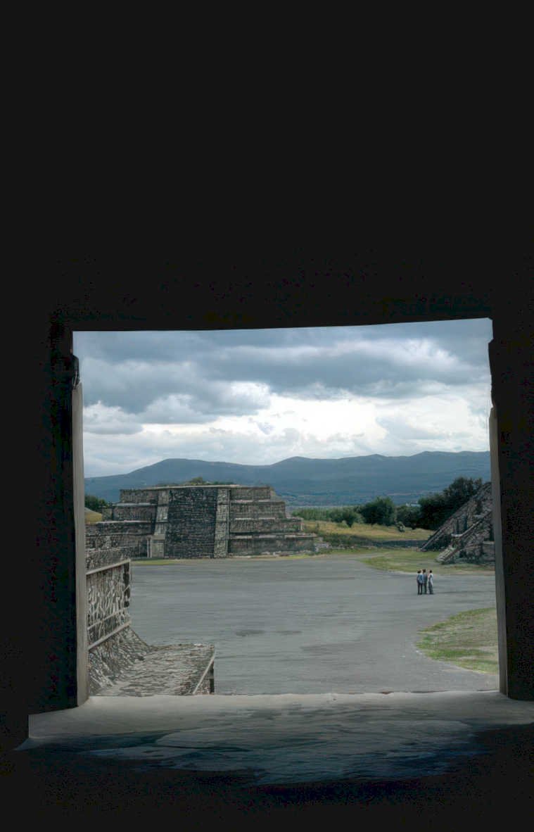 teotihuacan pyramid view Vintage A4 Photo Print