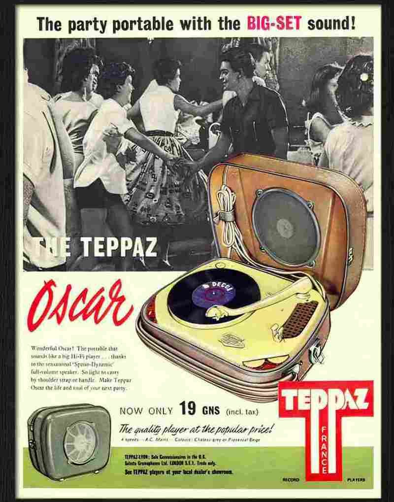 teppaz oscar record player 1960s Advert A4 Photo Print