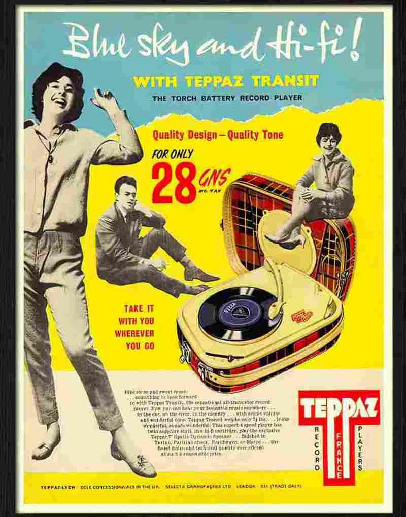 teppaz portable record player 1960s Advert A4 Photo Print