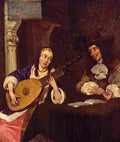 ter Lute Playing Art A4 Photo Print