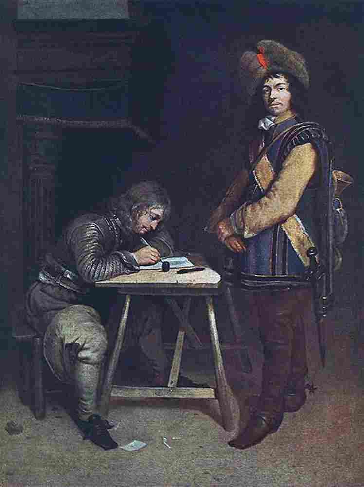 ter Officer Writing a Letter Art A4 Photo Print