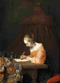 ter Woman Writing a Letter Art A4 Photo Print