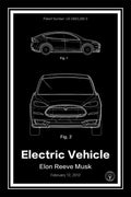 tesla patent print black A4 Photo Print