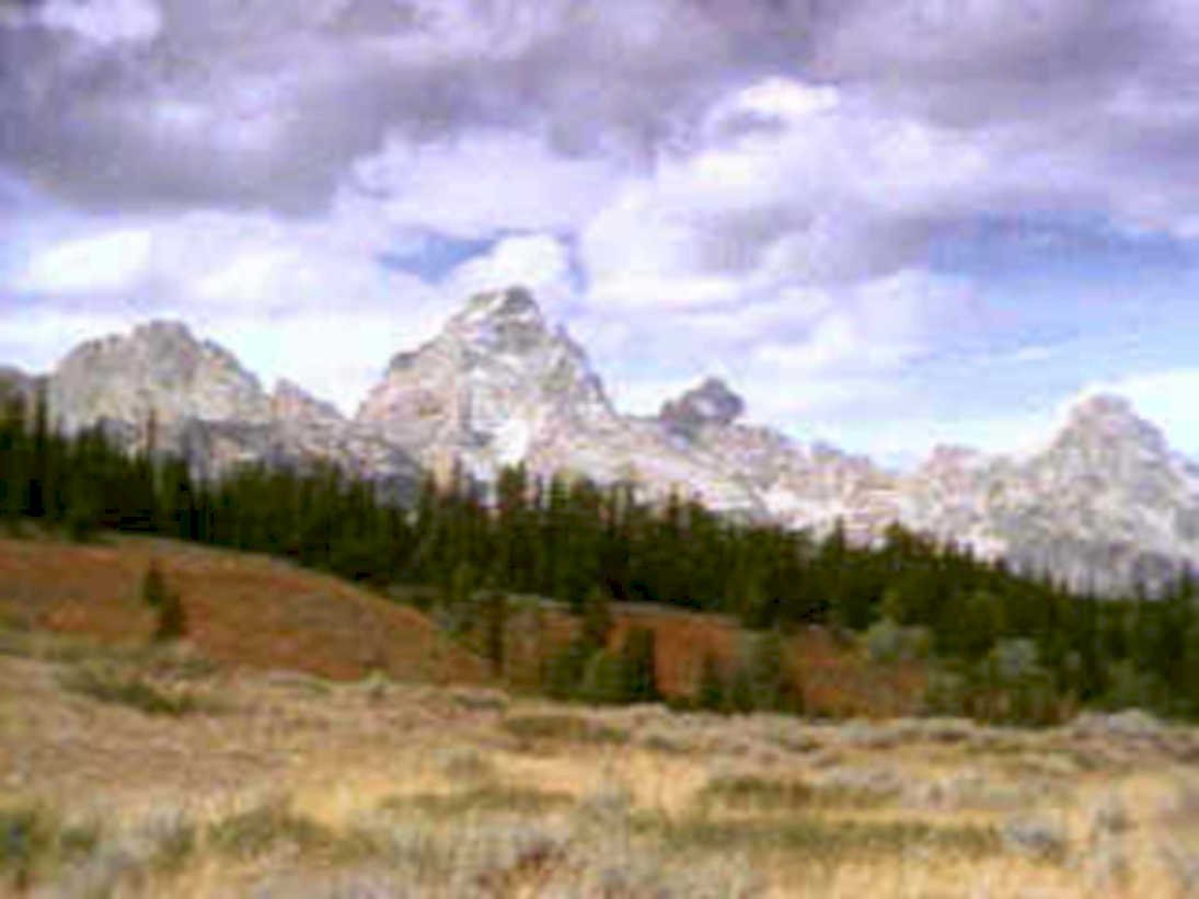 teton mountains meadow1980s 1990s A4 Photo Print