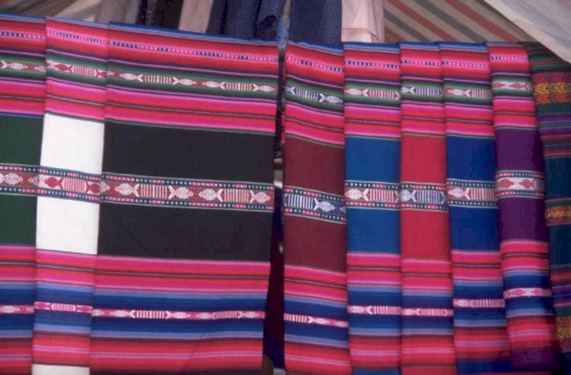 textile display stripes 1980s 1990s A4 Photo Print