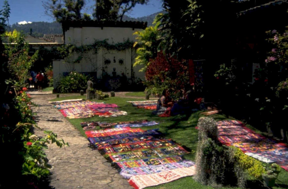 textiles market guatemala 1980s 1990s A4 Photo Print