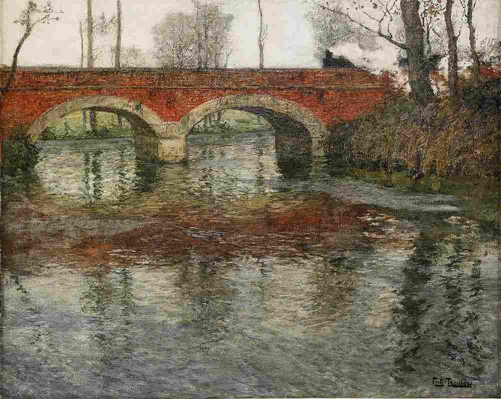tha French River with Bridge Art A4 Photo Print