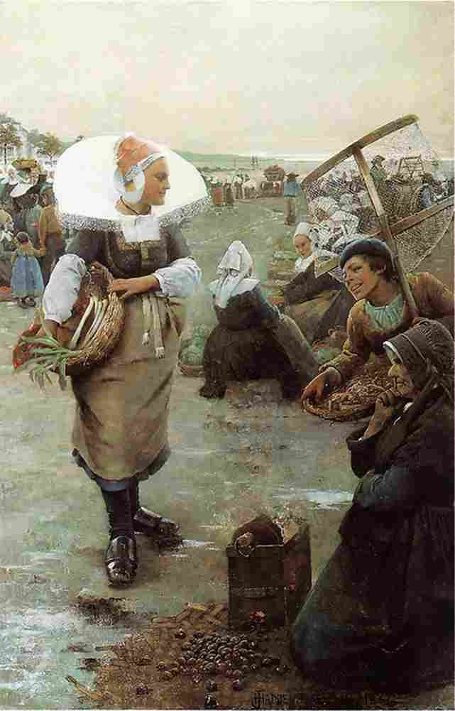 thad Market day Finistere Art A4 Photo Print