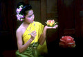 thai woman lotus1980s 1990s A4 Photo Print