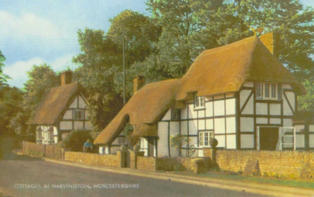 thatched cottage harvingtonVintage 1880s 1900s A4 Photo Print