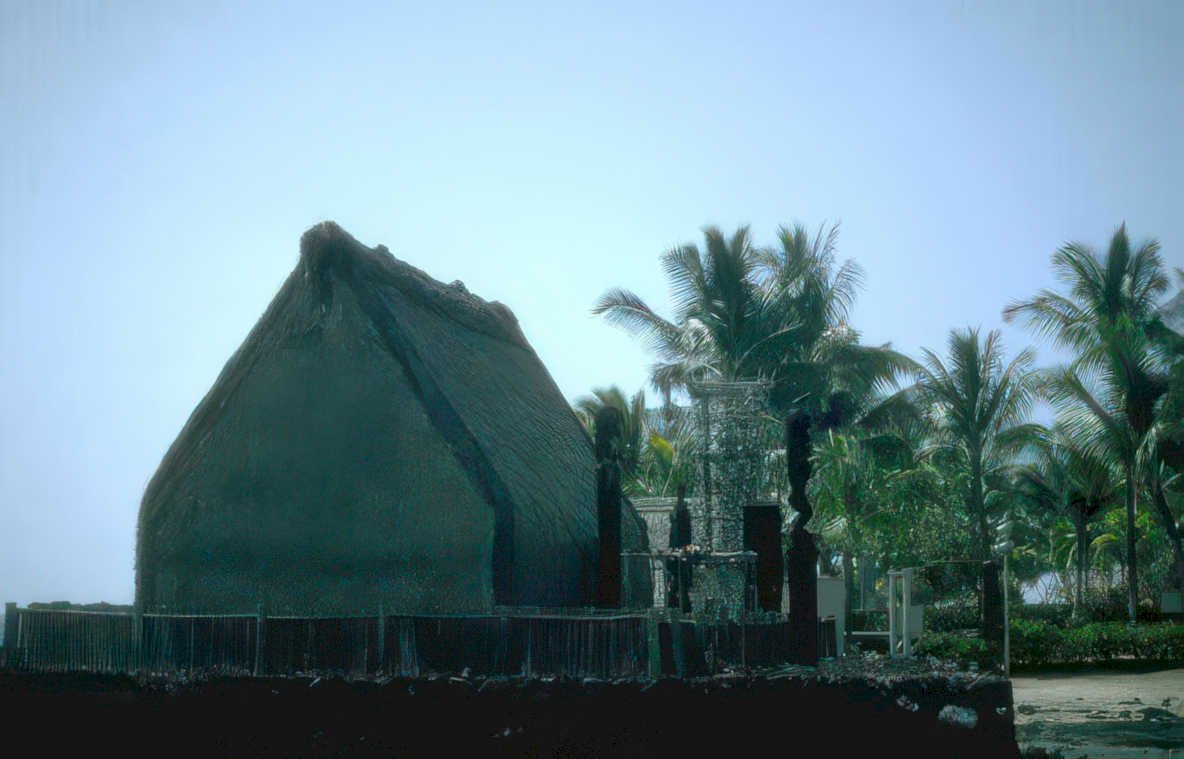 thatched hut beach Vintage A4 Photo Print