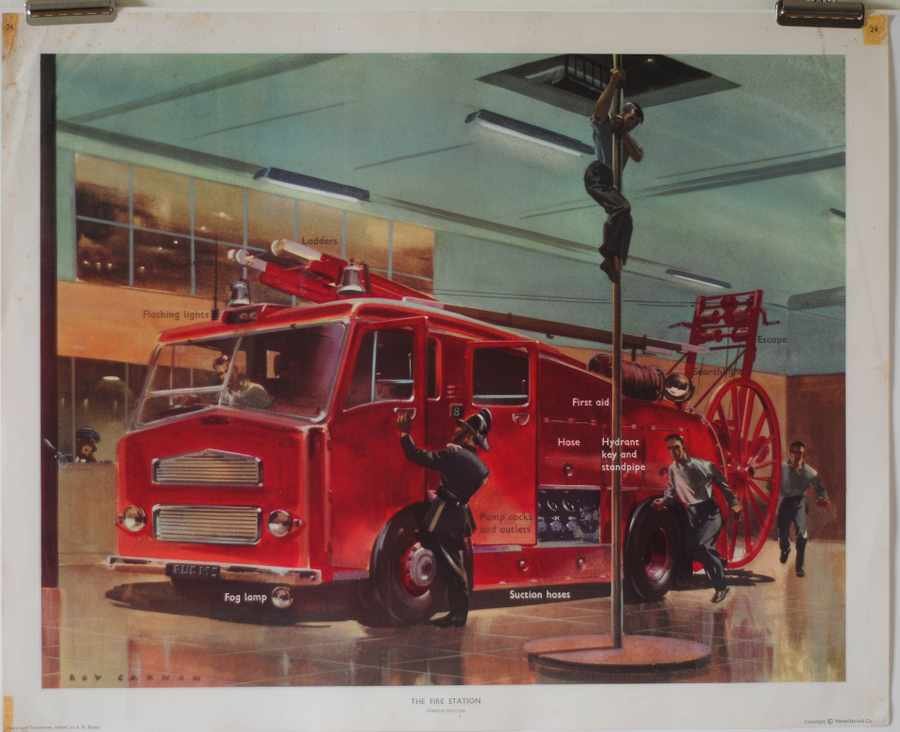 the fire station Vintage Advert A4 Photo Print