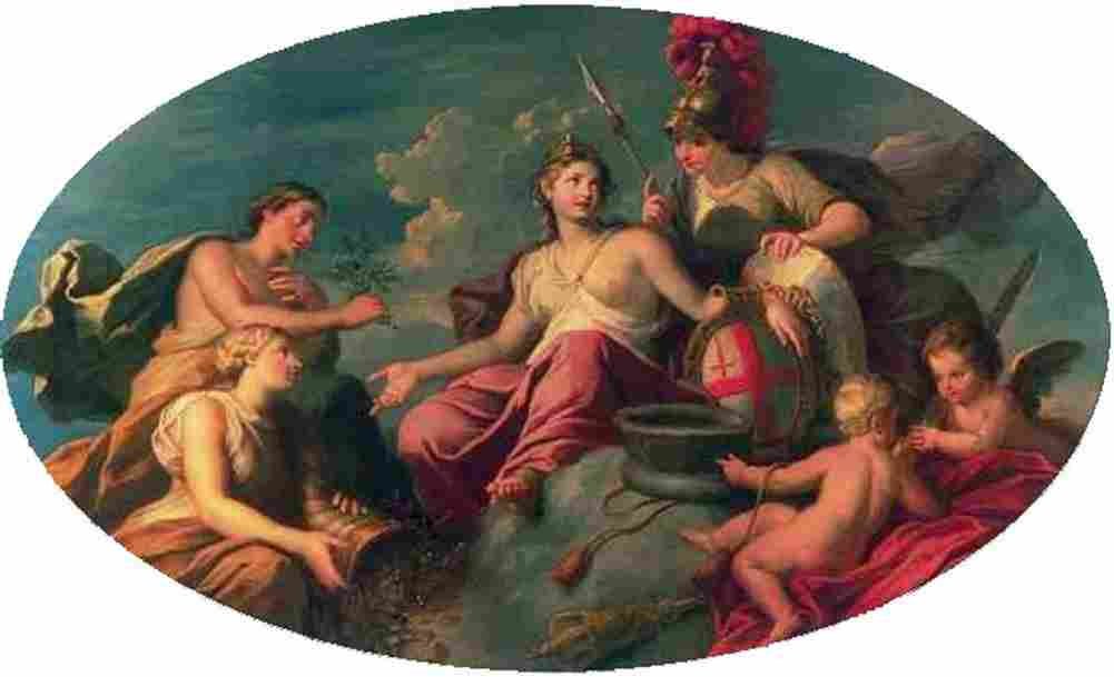 thor Allegorical Group Representing London Justice Prudence Temperance and Fortitude Art A4 Photo Print