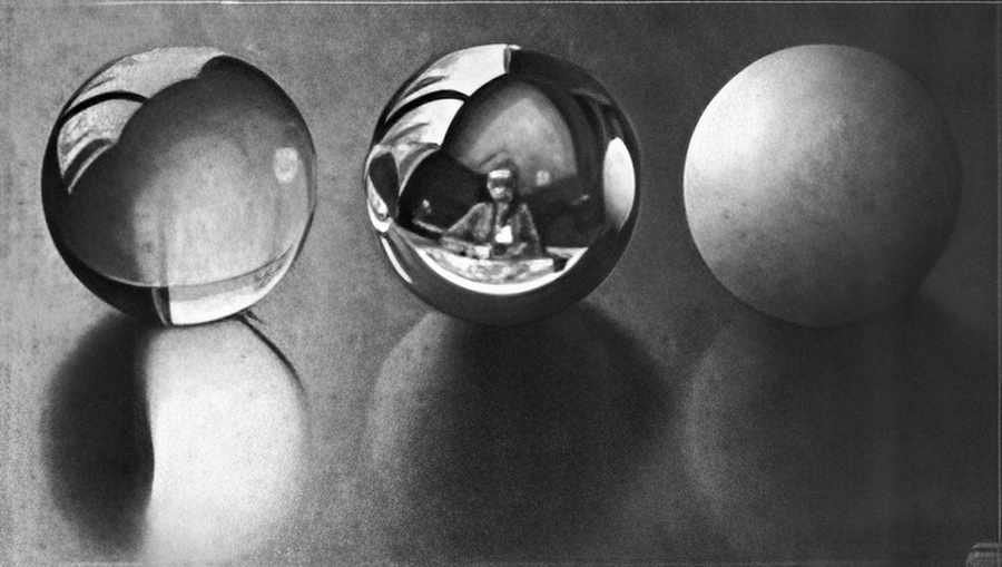 three spheres ii mc escher 1946 A4 Photo Print