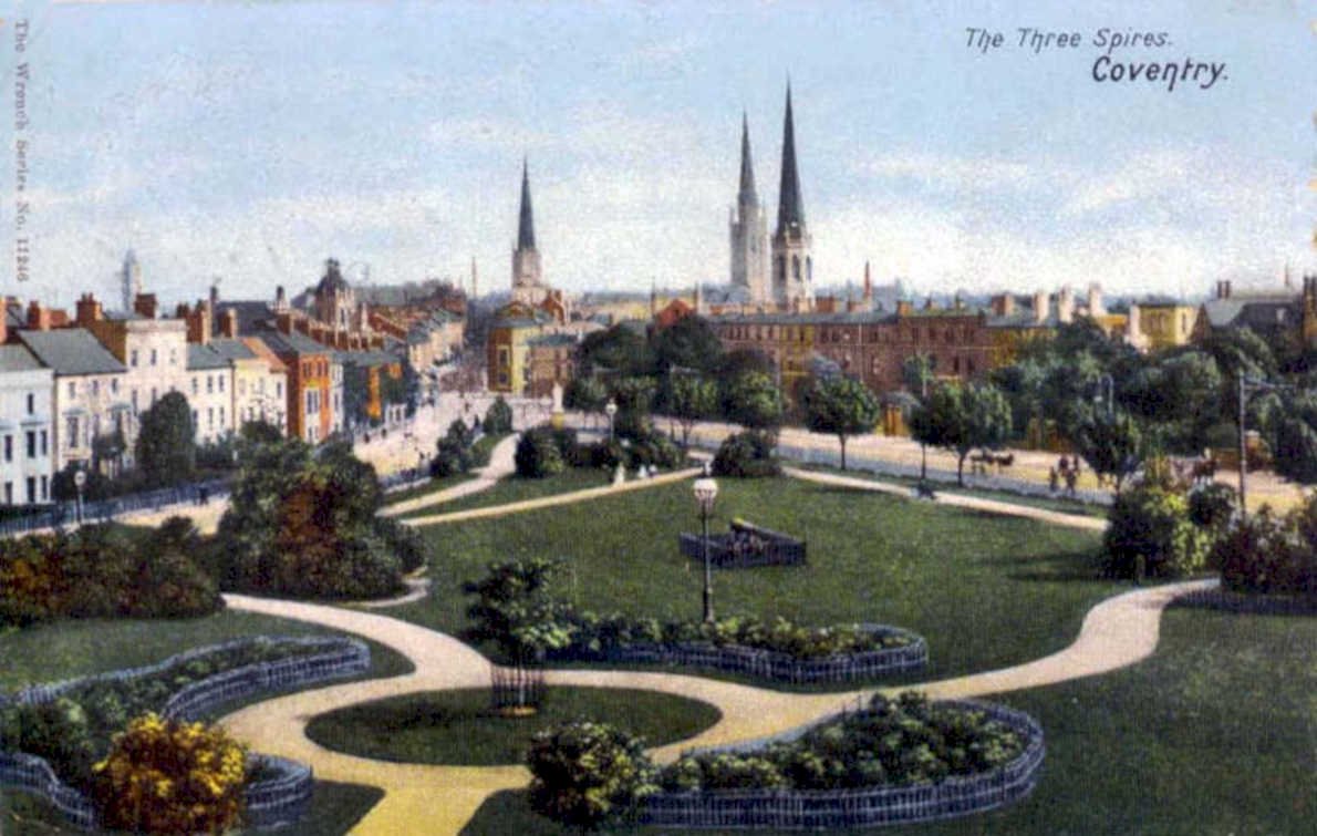 three spires coventryVintage 1880s 1900s A4 Photo Print