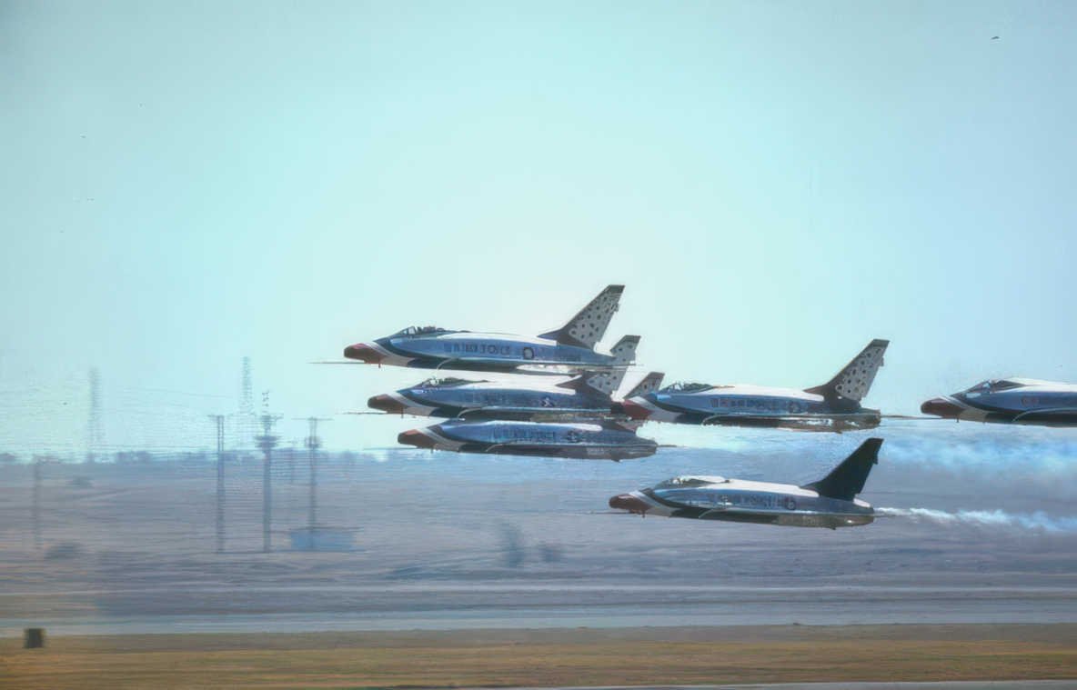 thunderbirds f16 flyover Vintage A4 Photo Print
