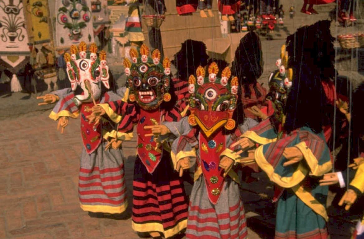 tibetan mask puppets 1980s 1990s A4 Photo Print
